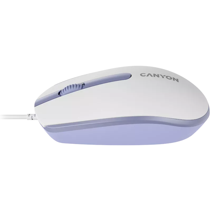 Mysz CANYON M-10 przewodowa biała lawendowa