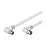 Wentronic Goobay Kabel antenowy z kątowym złączem, biały, 2,5 m - wtyk IEC/koncentryczny 90° gniazdo IEC/koncentryczne 90° (11521)