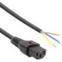 Kabel zasilający ACT Powercord C13 IEC Lock otwarty koniec czarny 4 m PC1026 230 V 10 A