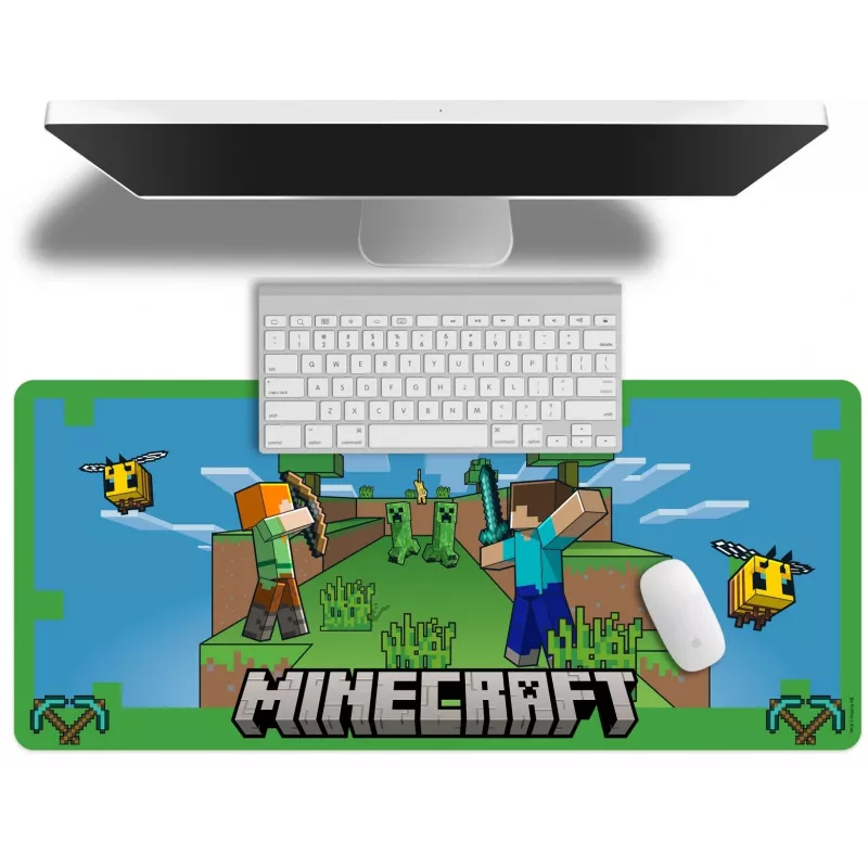 Podkładka pod mysz Kids Euroswan 80x30 cm Minecraft — duża mata na biurko pod mysz i klawiaturę