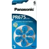 Baterie do aparatów słuchowych Panasonic PR 675 (rozmiar 10), 605 mAh, cynkowo-powietrzne, opakowanie 6 szt.