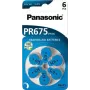 Baterie do aparatów słuchowych Panasonic PR 675 (rozmiar 10), 605 mAh, cynkowo-powietrzne, opakowanie 6 szt.