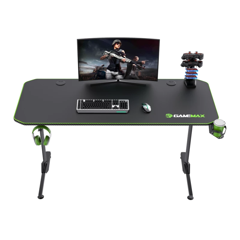 Biurko GameMax D140-CARBON — biurko gamingowe/biurowe, waga netto 20,5 kg, wymiary brutto 125×795×682 mm