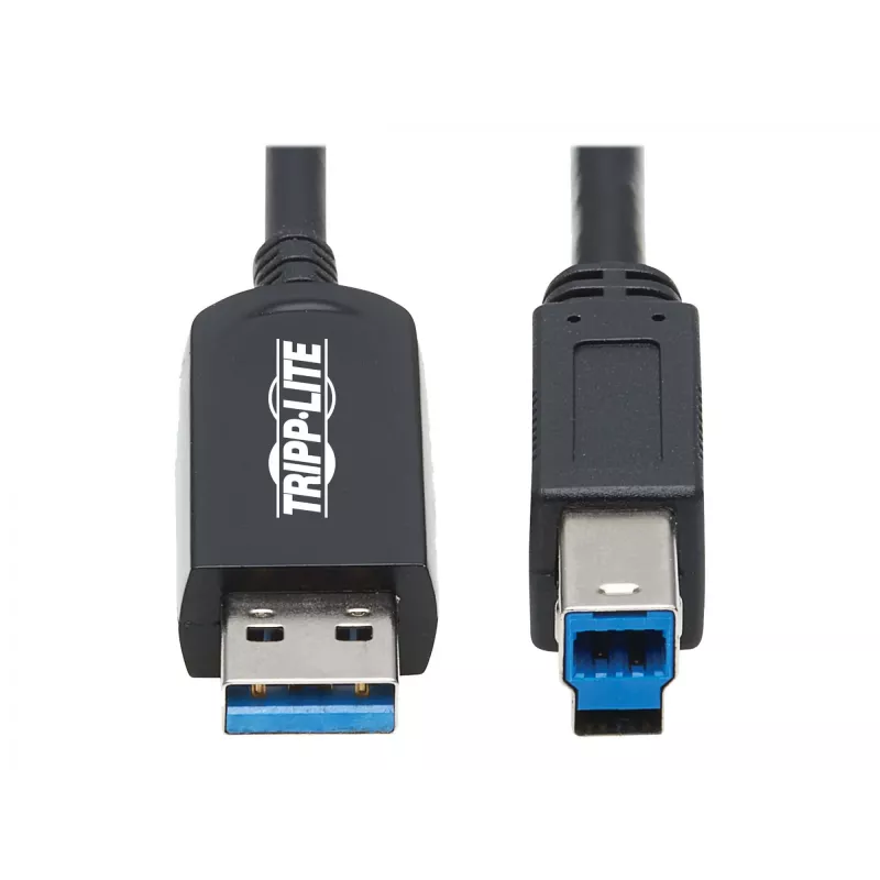 Eaton Tripp Lite Series USB 3.2 Gen 1 Plenum-Rated Fiber Active Optical Cable (AOC) - A/B M/M, Czarny, 20m - Kabel USB - USB Typ A (M) do USB Typ B (M) - USB 3.2 Gen 1 - 20,0m - P