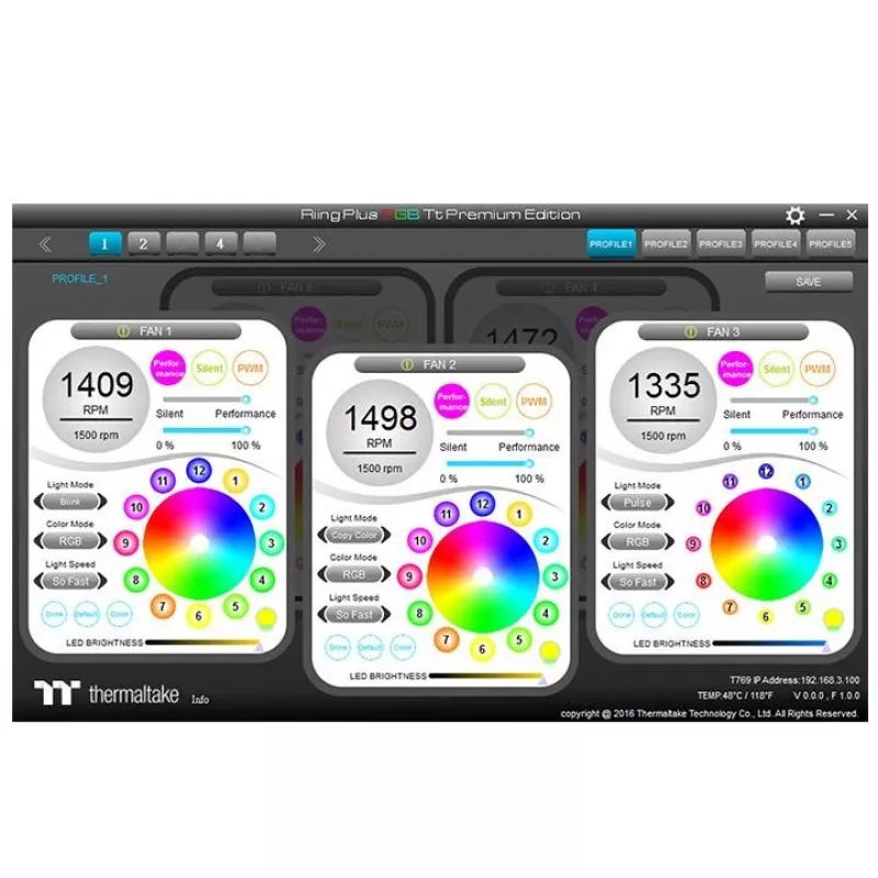 Thermaltake Riing 12 RGB Plus TT Premium Edition 5-Pack 120mm ARGB wentylatory do obudowy