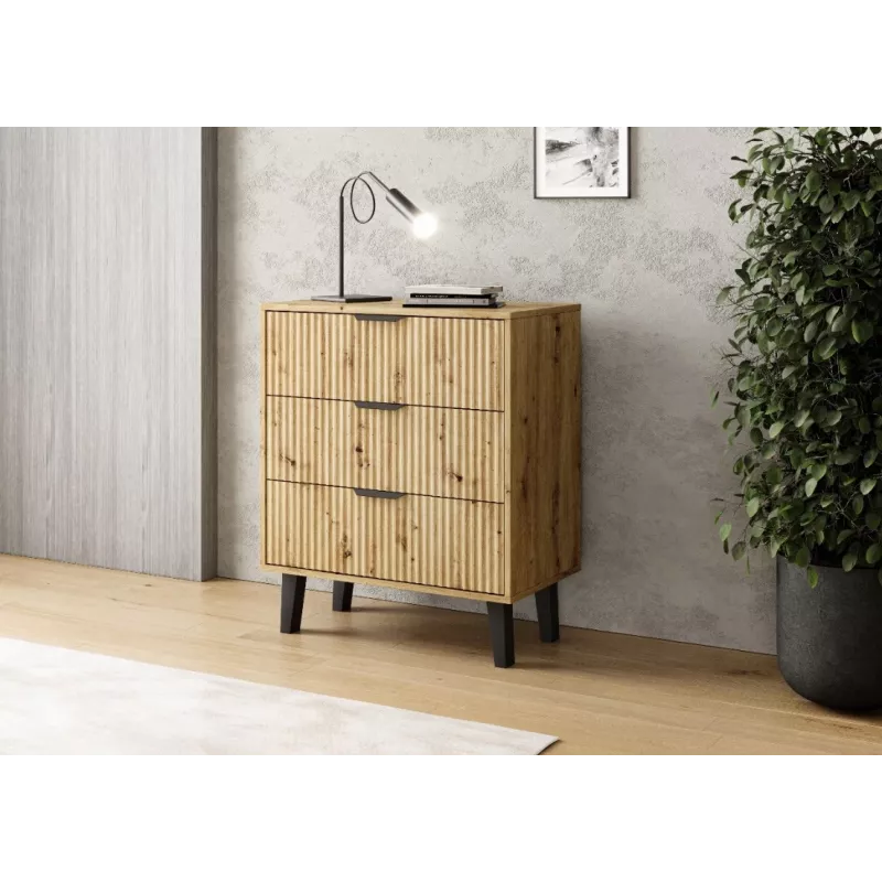 SCANDI 3S cienki dąb ARTISAN komoda