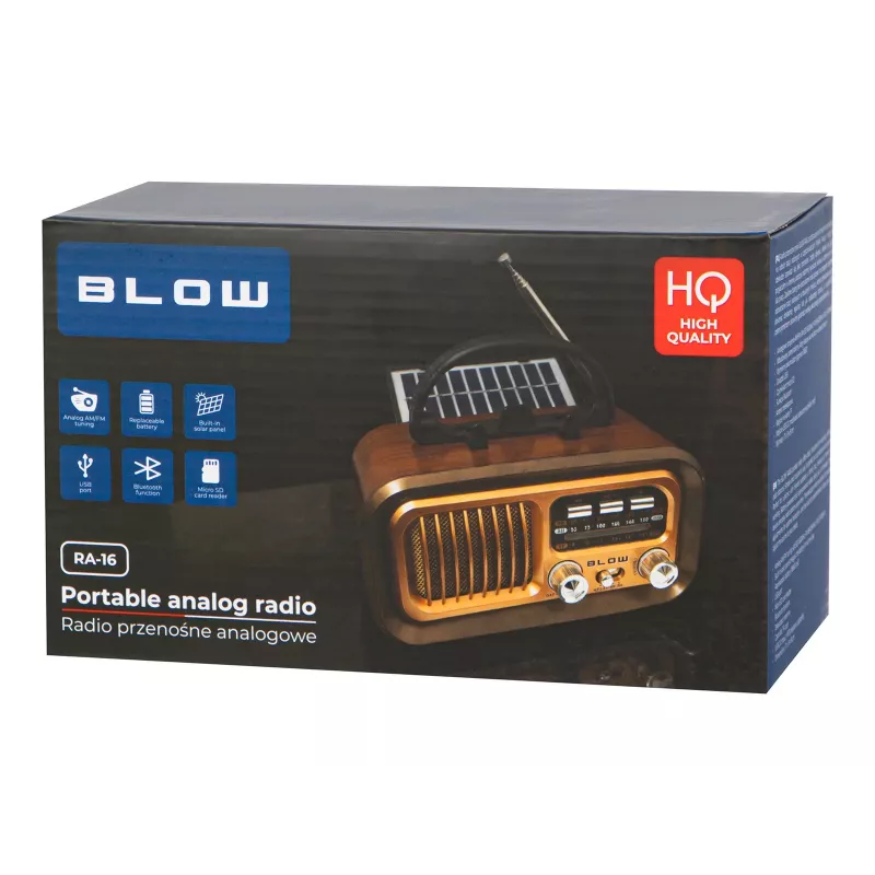 Przenośne analogowe radio AM/FM RA16 solar