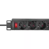 LogiLink 25,40cm (10) Steckdosenleiste, 4-fach, mit Schalter, schwarz - für den Markt: D / NL / A / L - 1 Stück (PDU4B01)