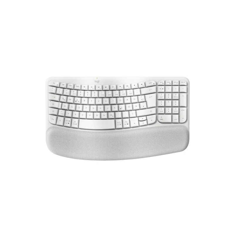 Klawiatura Logitech Wave Keys biurowa RF Wireless Bluetooth QWERTZ niemiecka biała