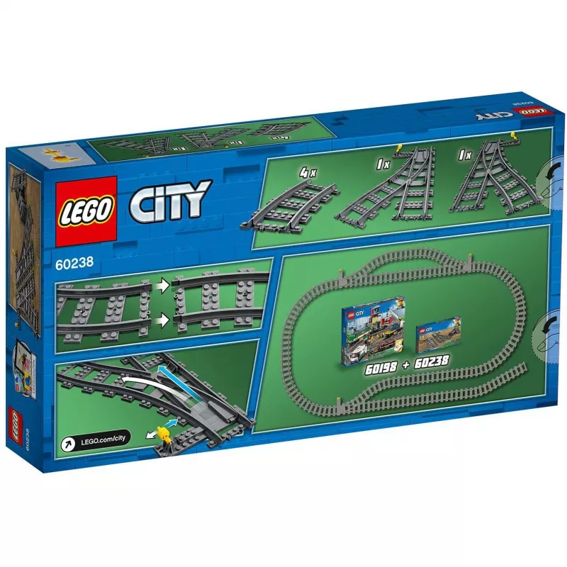 Zestaw klocków konstrukcyjnych LEGO City 60238 – zwrotnica kolejowa i akcesoria do zestawów