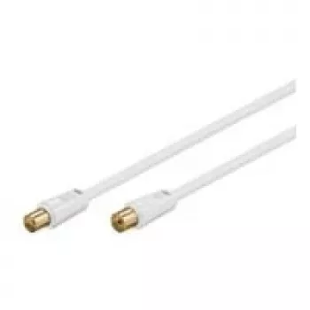 Kabel antenowy Wentronic Goobay, 100% ekranowany, pozłacany, biały, 7,5 m - wtyk koncentryczny / gniazdo koncentryczne (67286)