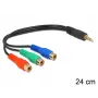 Kabel audio DeLOCK 62499 0,24 m 3,5 mm na 3 x RCA czarny