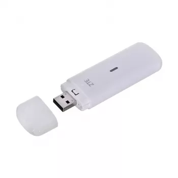 Modem komórkowy USB ZTE MF833N, przenośna obudowa USB, 4G LTE-FDD/TDD do 150 Mbps, obsługa HSUPA/2G, gniazdo microSD, biały