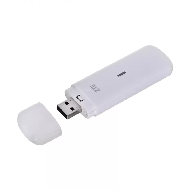 Modem komórkowy USB ZTE MF833N, przenośna obudowa USB, 4G LTE-FDD/TDD do 150 Mbps, obsługa HSUPA/2G, gniazdo microSD, biały