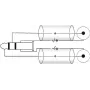 adapter kablowy Omnitronic 3,5 mm jack na 2x RCA, wtyk 90°, 0,5 m