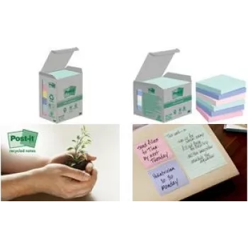 Post-it Recycling Notes Rainbow Karteczki samoprzylepne Standardowe mieszane kolory 6 bloczków (7100259123)