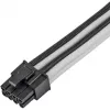 Przedłużacz zasilania SILVERSTONE PP07E 8‑pin PCIe 30 cm (czarno-biały)