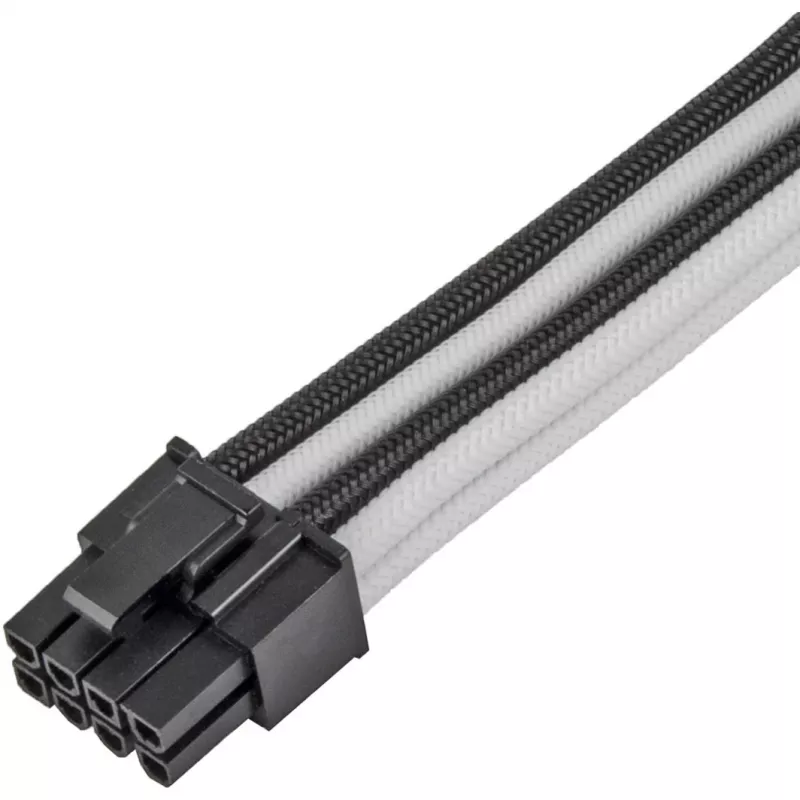Przedłużacz zasilania SILVERSTONE PP07E 8‑pin PCIe 30 cm (czarno-biały)