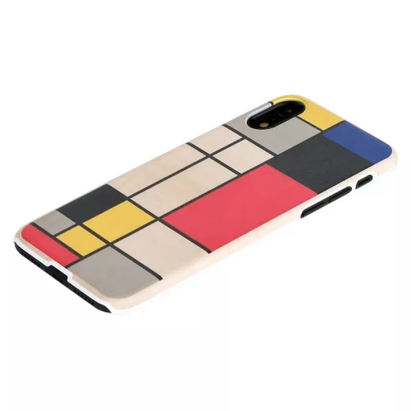 etui na smartfona man and wood for iPhone XR — drewniany tył, biała ramka