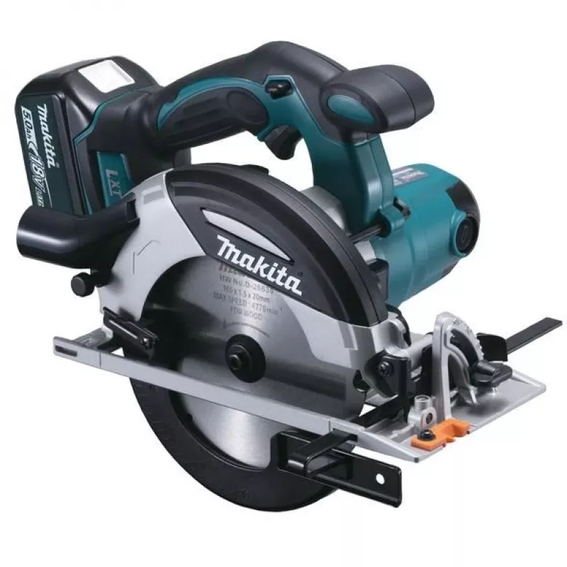 Makita DHS630RTJ przenośna pilarka tarczowa 16,5 cm czarna, niebieska, szara 3100 obr./min