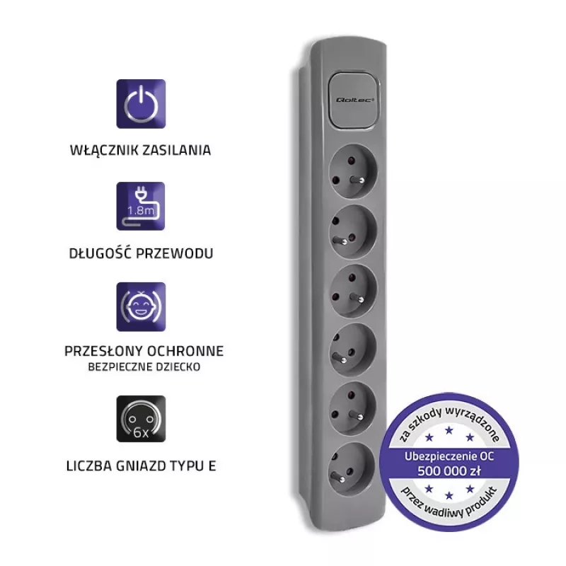 Qoltec 50277 Product szary