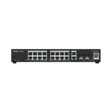 Zarządzalny przełącznik Gigabit PoE L2 Ruijie RG-ES220GS-P — 18× Gigabit (10/100/1000), IEEE 802.3af/at, 40 Gbit/s, czarny