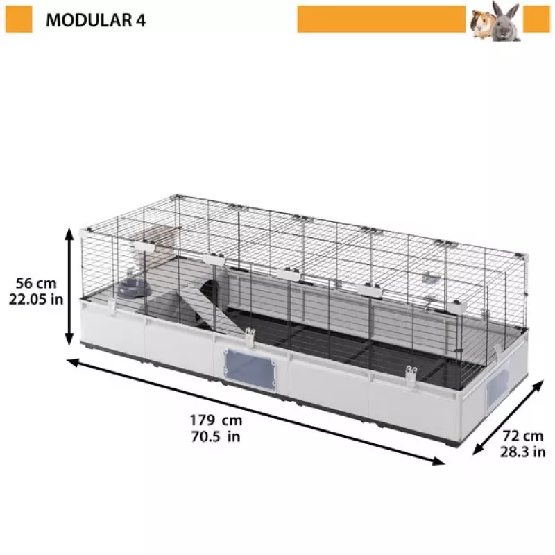 FERPLAST Modular 4 - klatka dla królika i świnki morskiej domowej - 179 x 72 x 56cm