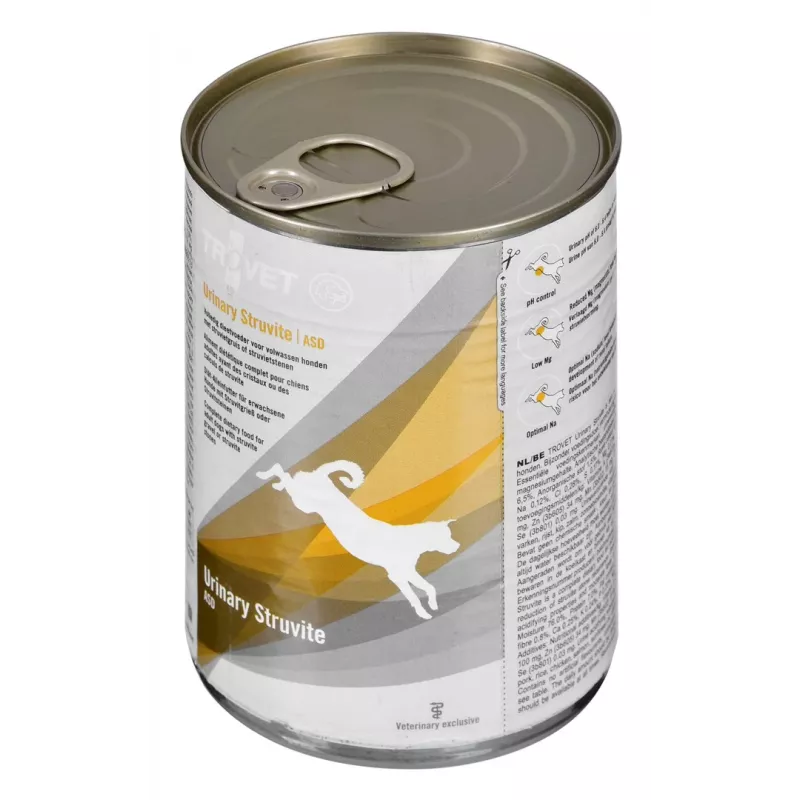Dieta weterynaryjna TROVET Urinary Struvite 400 g — karma mokra dla psa z kurczakiem i wieprzowiną dla starszych dorosłych