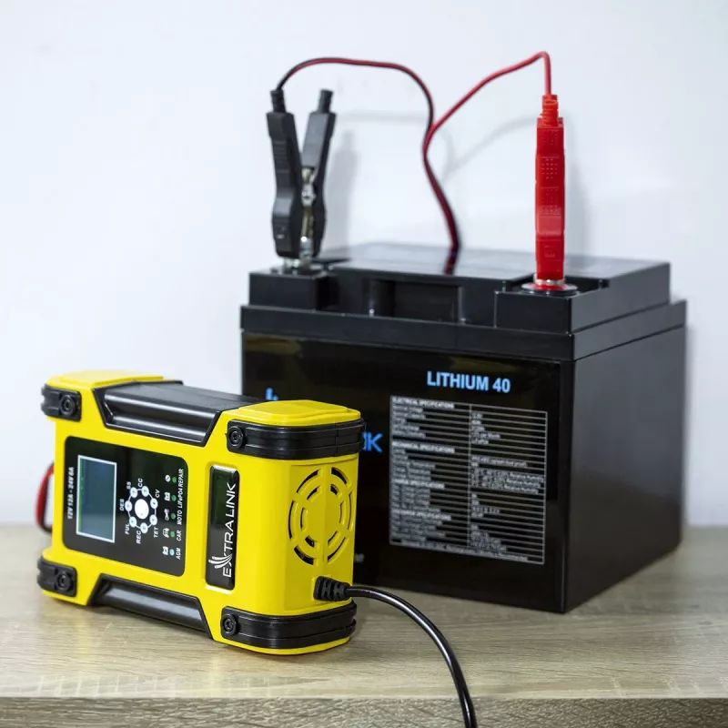 Extralink Shango inteligentna ładowarka akumulatorowa | Prostownik | 100 - 240VAC, 12V 12A, 24V 6A