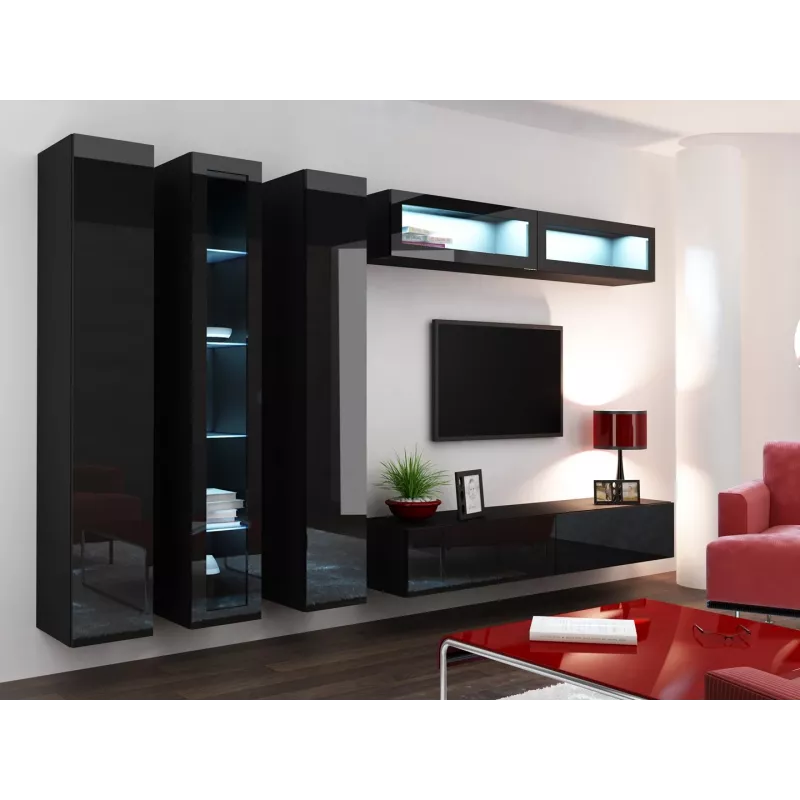 Cama pełna Szafka VIGO '180' 180/40/30 czarny/czarny połysk