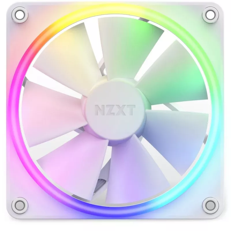 Wentylator obudowy NZXT F120 RGB 120 mm biały, 4-pin, 1800 RPM, 50.18 CFM, 18 diod LED