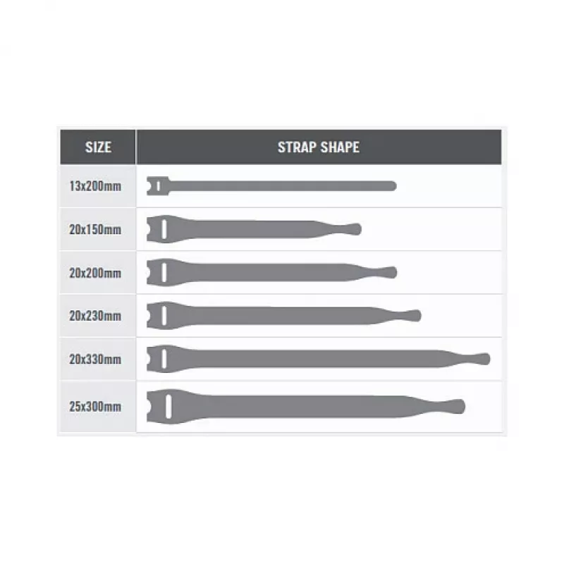 VELCRO One Wrap Strap 20mm x 200mm, 25 szt., czarny