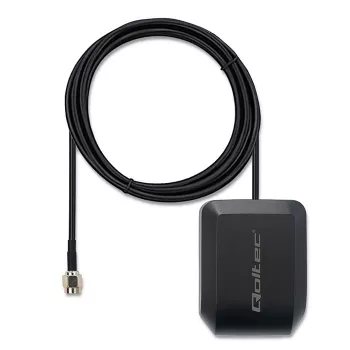 Antena GPS/GLONASS QOLTEC model 57055 z podstawą magnetyczną, zysk 28 dB