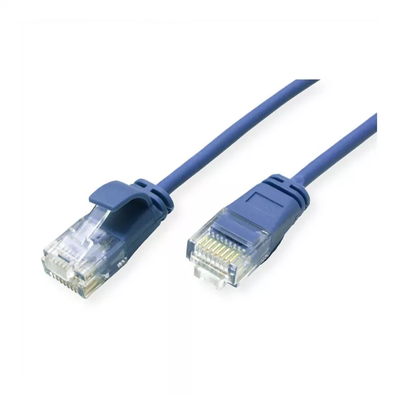 ROLINE GREEN UTP kabel krosowy Cat.6A (klasa EA), LSOH, cienki, niebieski, 1 m