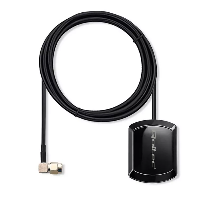 Zewnętrzna antena GPS/GLONASS QOLTEC 28 dBi 50 W ze złączem SMA kątowym