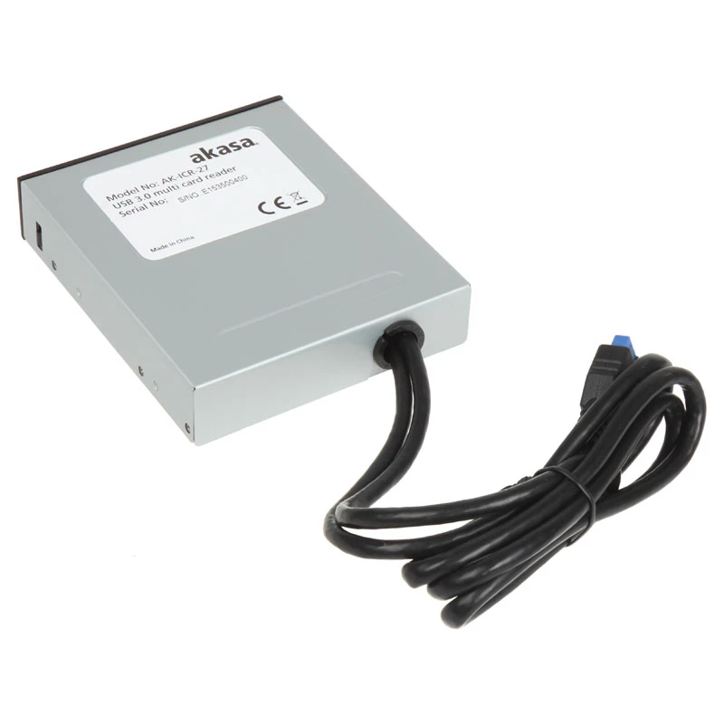 Akasa AK-ICR-27 czytnik kart USB 3.2 Gen 1 (3.1 Gen 1) Wewnętrzny Czarny, Szary