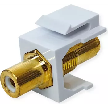 VALUE ROLINE Keystone-Coupling RCA Ekranowane Plastik Biały (25.99.8211)