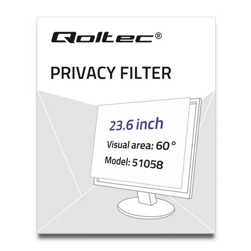 Filtr prywatyzujący do wyświetlacza Qoltec 51058 59.9 cm (23.6 cala) Monitor