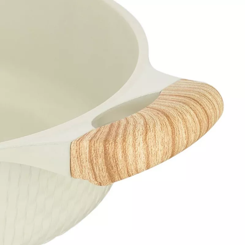 Płaski garnek D28cm 4.1L/beżowy