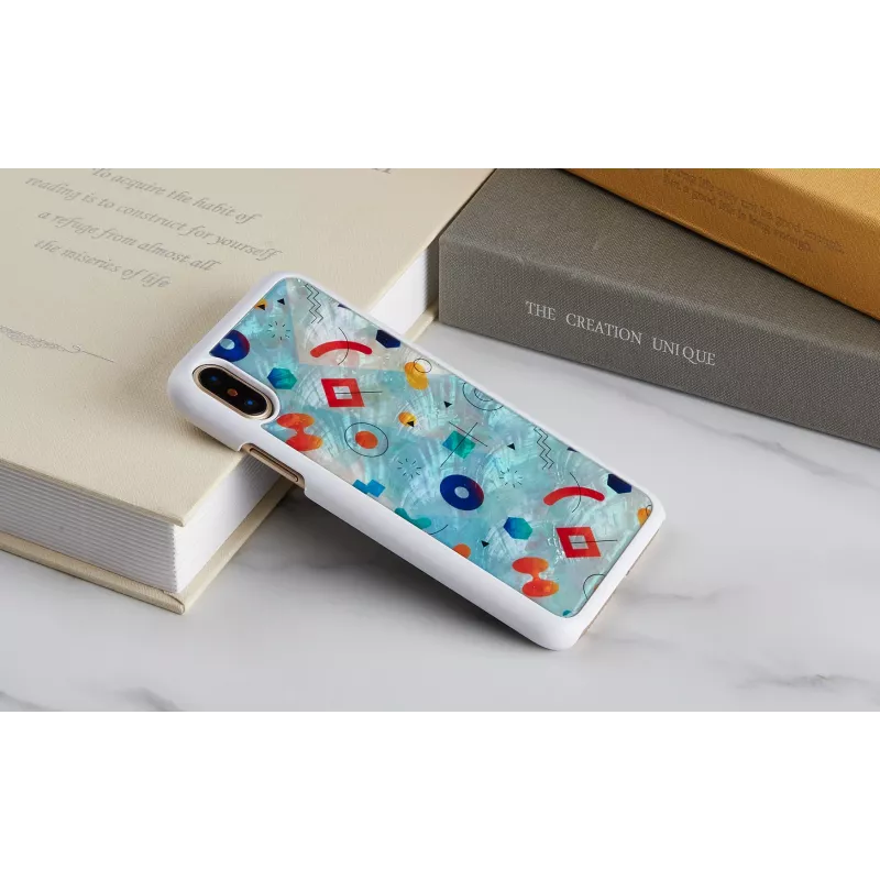 Etui na telefon iKins do iPhone XS / iPhone X S – białe etui ochronne poppin rock