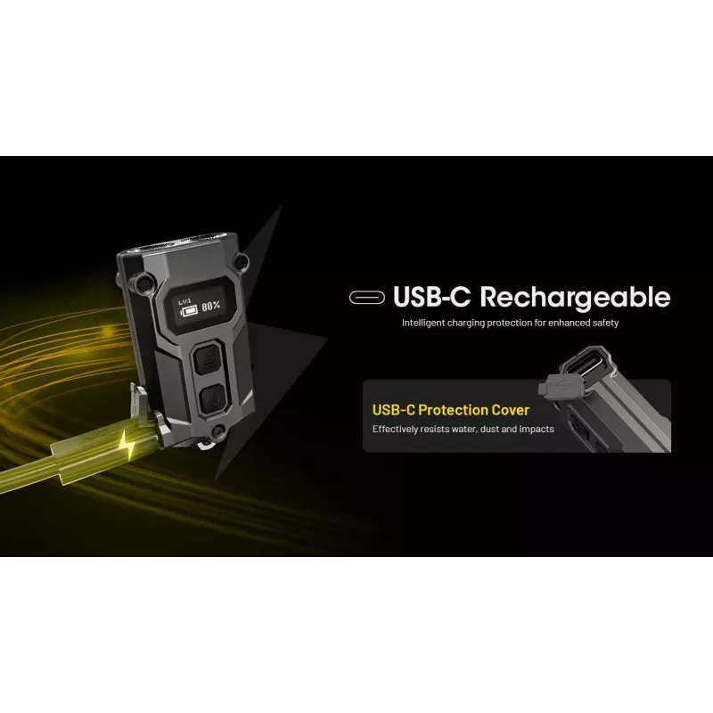 Latarka na klucze Nitecore TINI3 Czarny 600 lm USB ładowalna