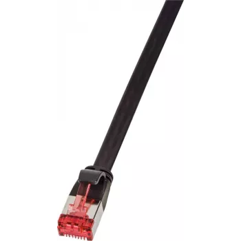Logilink SlimLine - Kabel krosowy - RJ-45 (M) do RJ-45 (M) - 3 m - U/FTP, PiMF - CAT 6 - Formowany, płaski, z osłoną zatrzasku - Czarny (CF2063S)