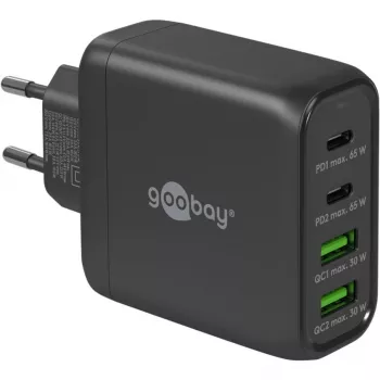 Goobay 64817 Ładowarka do urządzeń mobilnych, słuchawek, smartfonów i tabletów Czarna AC Szybkie ładowanie Wewnętrzna (64817)