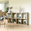 Bookcase top e shop MALAX 2X4 SONOMA, dąb Sonoma, 8 półek, 1470×300×750 mm