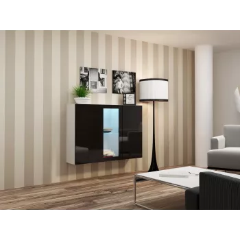 Cama Komoda VIGO 90/120/38 biały/czarny połysk