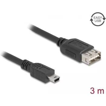 Kabel USB DeLOCK 81526 3m Mini-USB B USB A Czarny USB 2.0