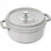 Okrągły garnek żeliwny Staub La Cocotte 3,8 l truflowy — emaliowany, szczelna pokrywa