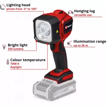Lampa akumulatorowa Power X-Change TC-CL 18/350 Li - Solo, 18 V, oświetlenie LED bez akumulatora i ładowarki