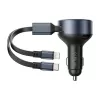 Ładowarka samochodowa Vention FFOB0 30 W z kablem USB‑C na Lightning, wyjście 30 W do ładowania iPhone’a