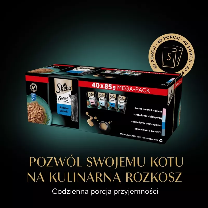 SHEBA Sauce Collection Fish flavors collection - mokra karma dla kota - 40x85 g